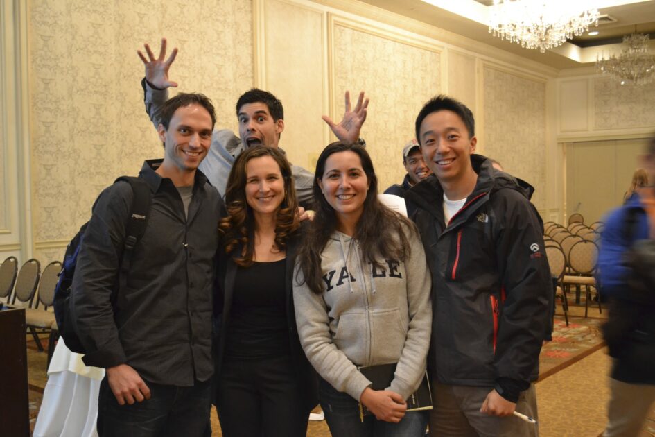 Lindsey Pollak with Yale University students